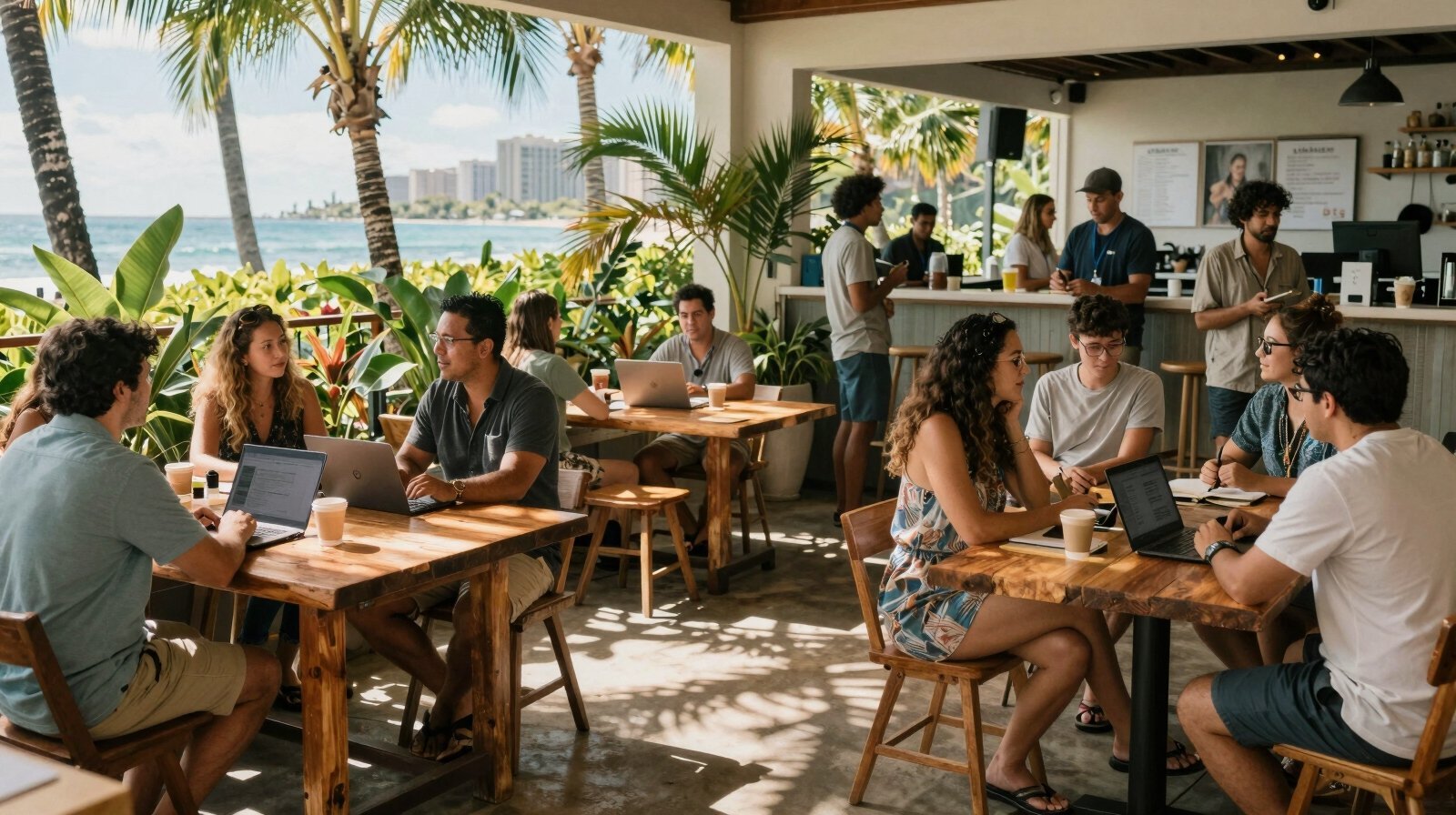 urban coworking with ocean views